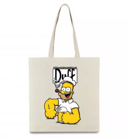 Еко-сумка Beer makes you strong Бежевий фото