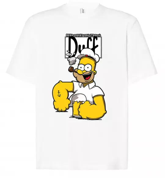 Футболка Оверсайз Beer makes you strong Белый фото