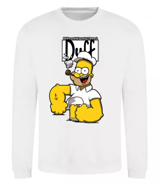 Свитшот Beer makes you strong Белый фото