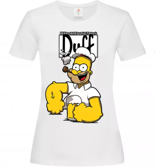Женская футболка Beer makes you strong Белый фото