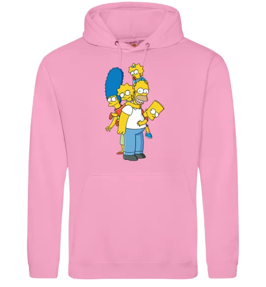 Мужская толстовка (худи) The Simpsons family Розовый фото