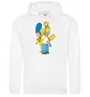 Мужская толстовка (худи) The Simpsons family Белый фото
