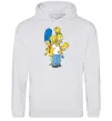 Мужская толстовка (худи) The Simpsons family Серый меланж фото