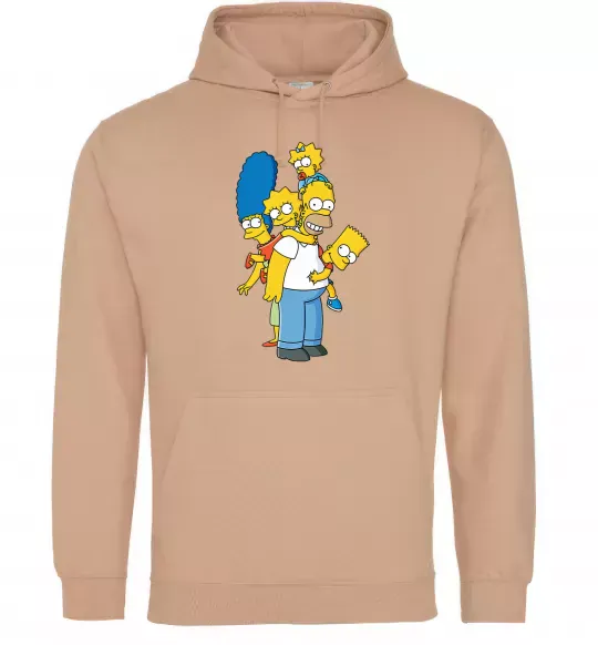 Мужская толстовка (худи) The Simpsons family Песочный фото