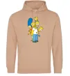 Мужская толстовка (худи) The Simpsons family Песочный фото