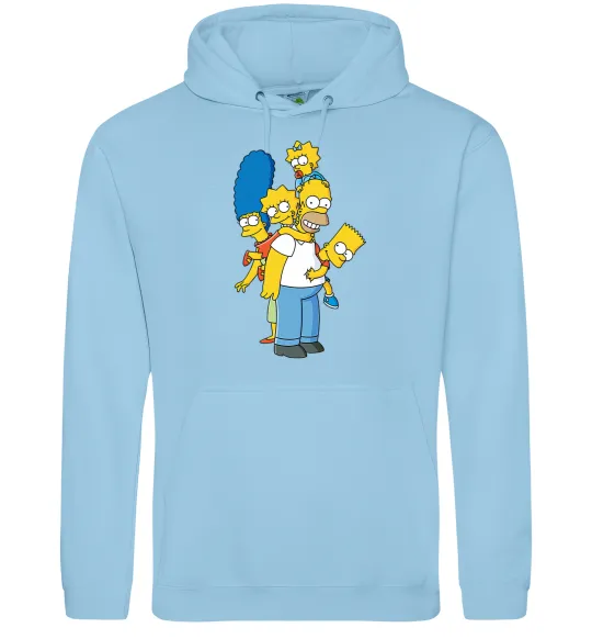 Мужская толстовка (худи) The Simpsons family Голубой фото