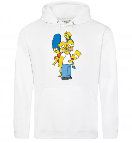 Жіноча толстовка (худі) The Simpsons family Білий фото