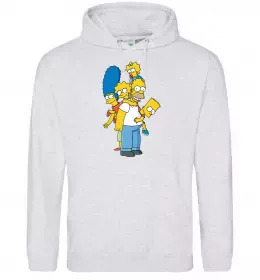 Женская толстовка (худи) The Simpsons family Серый меланж фото