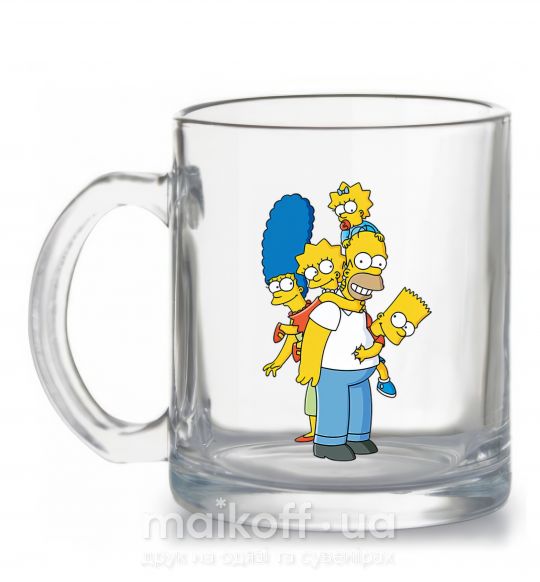 Чашка стеклянная The Simpsons family Прозрачный фото