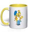 Чашка с цветной ручкой The Simpsons family Солнечно желтый фото