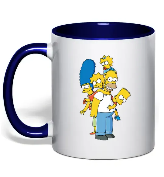 Чашка с цветной ручкой The Simpsons family Глубокий темно-синий фото