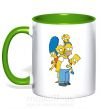 Чашка з кольоровою ручкою The Simpsons family Зелений фото