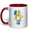 Чашка с цветной ручкой The Simpsons family Красный фото