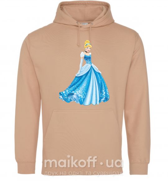 Женская толстовка (худи) Cinderella in blue Песочный фото