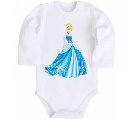 Дитячий бодік Cinderella in blue Білий фото