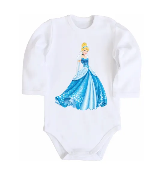 Дитячий бодік Cinderella in blue Білий фото
