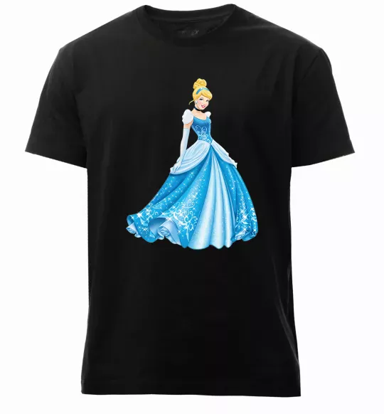 Мужская премиум футболка Cinderella in blue Черный фото