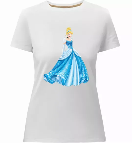 Жіноча преміум футболка Cinderella in blue Білий фото