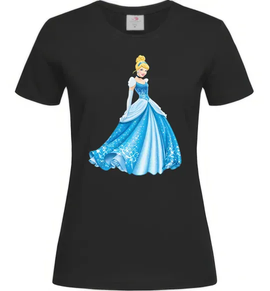 Женская футболка Cinderella in blue Черный фото