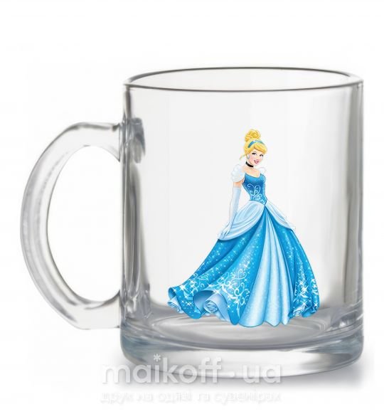 Чашка скляна Cinderella in blue Прозорий фото