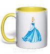 Чашка з кольоровою ручкою Cinderella in blue Сонячно жовтий фото