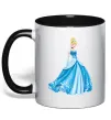 Чашка с цветной ручкой Cinderella in blue Черный фото