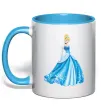 Чашка с цветной ручкой Cinderella in blue Голубой фото