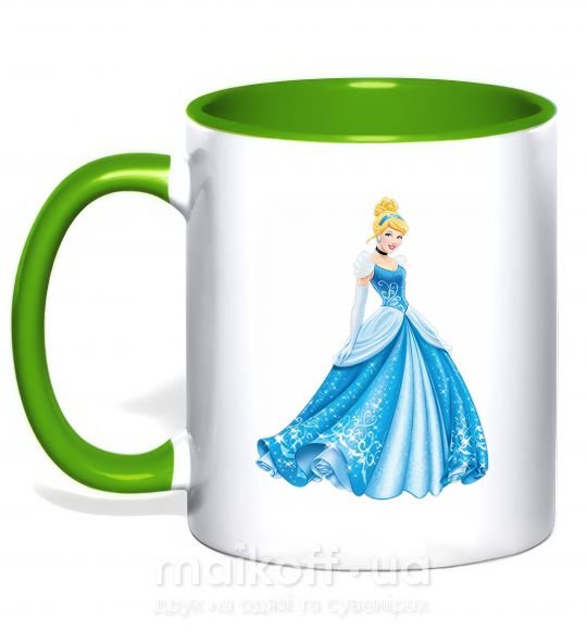 Чашка з кольоровою ручкою Cinderella in blue Зелений фото