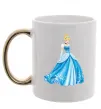 Чашка с цветной ручкой Cinderella in blue Золото фото