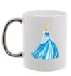 Чашка с цветной ручкой Cinderella in blue Серебро фото