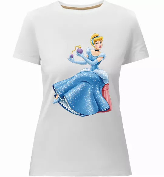 Женская премиум футболка Попелюшка з парфумами Белый фото