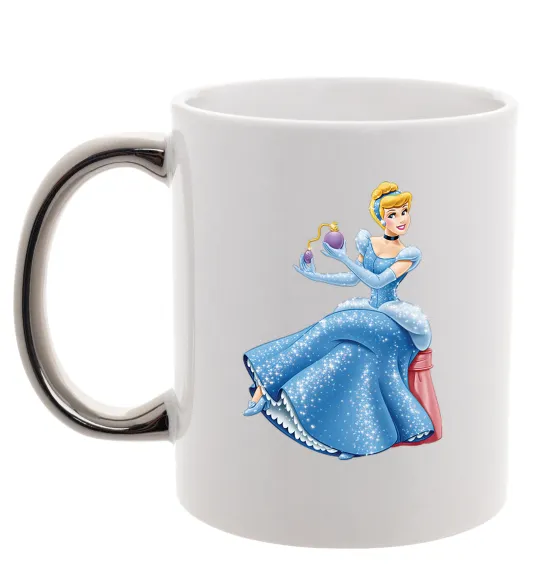 Чашка с цветной ручкой Попелюшка з парфумами Серебро фото