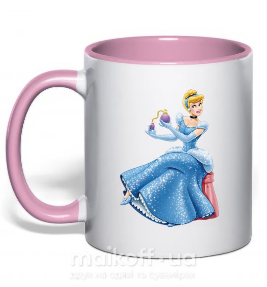 Чашка с цветной ручкой Золушка с парфюмом Нежно розовый фото