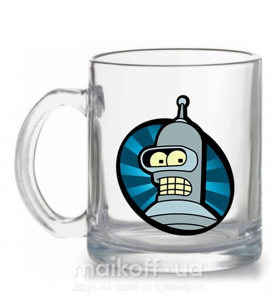 Чашка стеклянная Бендер лого Прозрачный фото