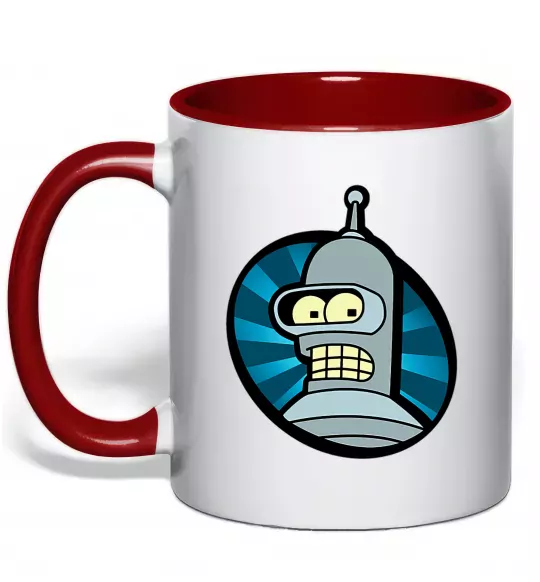 Чашка с цветной ручкой Бендер лого Красный фото