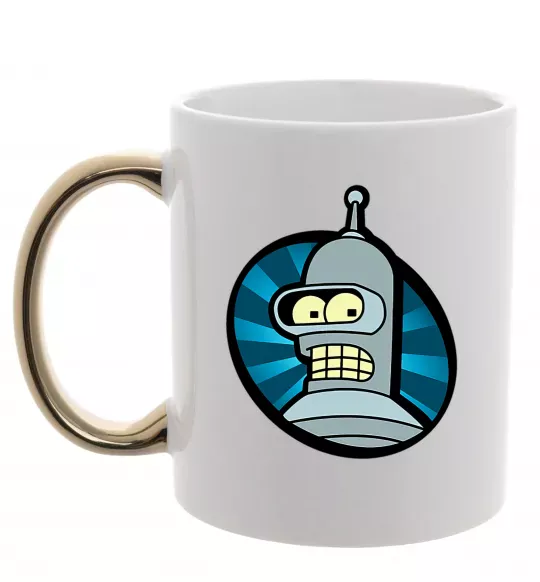 Чашка с цветной ручкой Бендер лого Золото фото