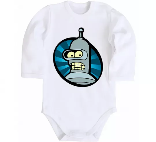 Дитячий бодік Бендер лого Білий фото