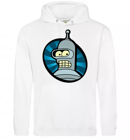 Мужская толстовка (худи) Бендер лого Белый фото