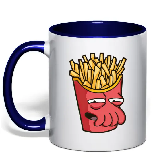 Чашка з кольоровою ручкою Зойдберг фри Глибокий темно-синій фото