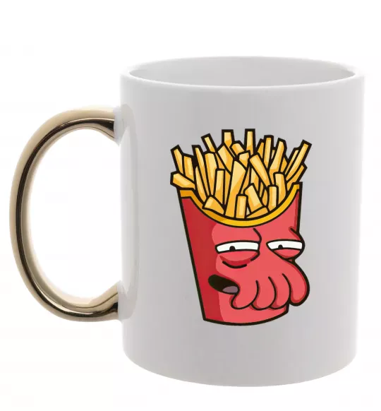 Чашка з кольоровою ручкою Зойдберг фри Золото фото