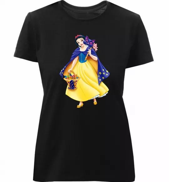 Женская премиум футболка Білосніжка маскарад Черный фото