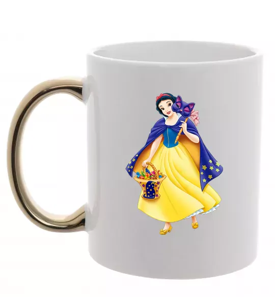 Чашка з кольоровою ручкою Білосніжка маскарад Золото фото