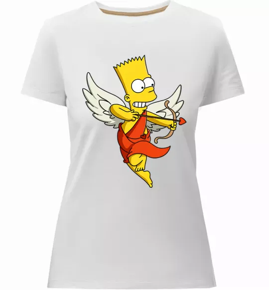 Женская премиум футболка Барт купідон Белый фото