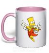 Чашка с цветной ручкой Барт купидон Нежно розовый фото