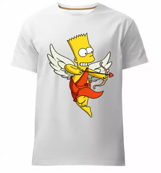 Мужская премиум футболка Барт купідон Белый фото