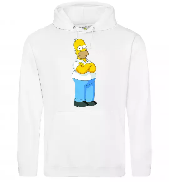 Чоловіча толстовка (худі) Гомер Білий фото