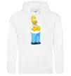Чоловіча толстовка (худі) Гомер Білий фото