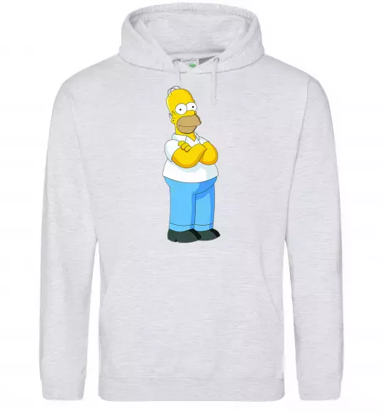 Чоловіча толстовка (худі) Гомер Сірий меланж фото