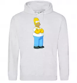 Мужская толстовка (худи) Сімпсон українець Серый меланж фото