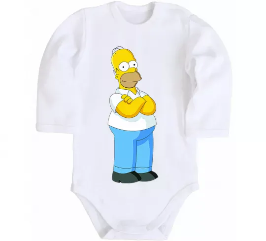 Детский боди Гомер Белый фото